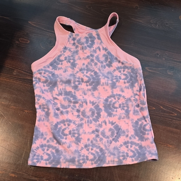 Athleta Pink and Blue Asymmetrical Fitted Tank Top - Picture 1 of 3